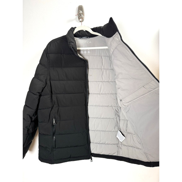 Nautica Men's Black Quilted Full Zip Puffer Jacket Water Wind Resistant XL - Picture 8 of 11